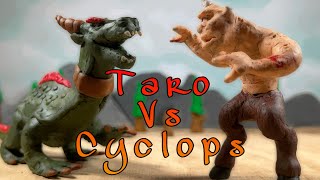 Taro vs Cyclops (claymation) 42,600 subs special (Ray Harryhausen monsters)