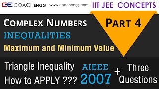 4. COMPLEX NUMBERS IIT JEE Concept | Maxima Minima PART 4 | Triangle Inequality Questions AIEEE 2007