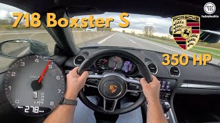 2023 Porsche 718 Boxster S (982) POV TEST DRIVE | Autobahn Acceleration | RAW Sound