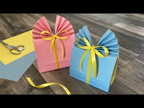 How To Make A Paper Gift Bag With Two Pieces Of Paper￼ - Gift Wrapping Love