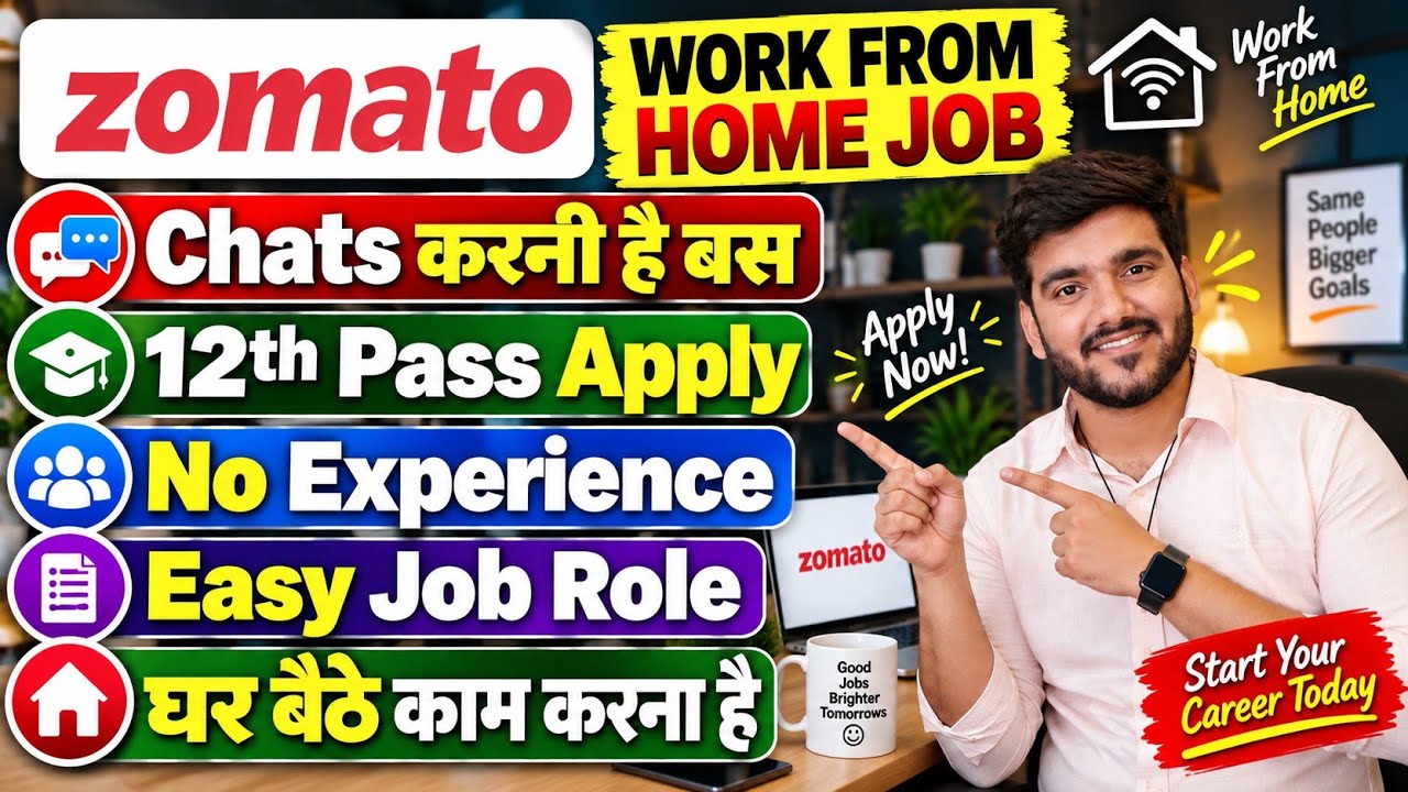 rewrite this title Zomato Work From Home Jobs 2026 | Online Jobs At Home | WFH Job | Verified Remote Jobs For 12th Pass