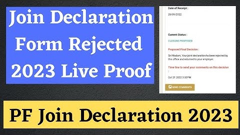 PF join declaration form rejected 2023 | pf jd form rejected reason and solution 2023 | pf jd form