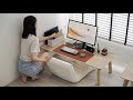 Husband gives wifes desk setup a makeover minimal  aesthetic desk tour