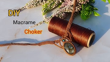How to Make Macrame Choker with Stone | Tutorial Choker Necklace