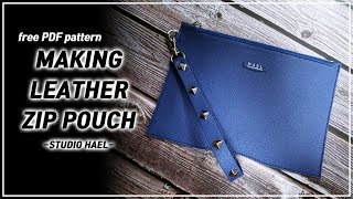 Leather Craft Pouch Pdf/ Making A Leather Zip Pouch/ 가죽공예 패턴/ 지퍼파우치 만들기 -  Youtube