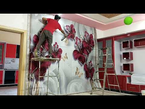 how to install 3D wallpaper | flex wallpaper paste on wall (100%