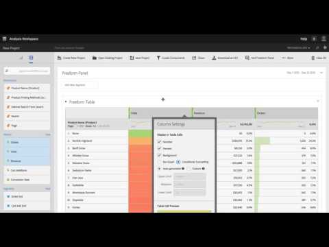 Column Settings and Conditional Formatting in Analysis Workspace