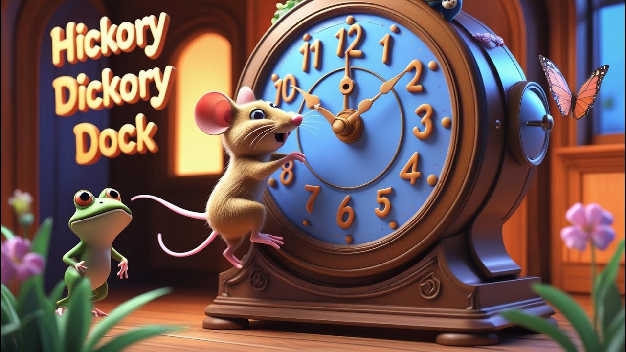 🕰️ Hickory Dickory Dock | Fun 3D Animated Nursery Rhyme for Kids 🎶 ...