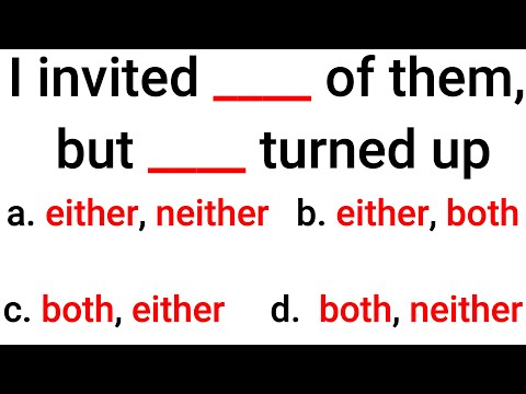 English Grammar Quiz: BOTH, EITHER & NEITHER- General Test |English MasterClass|