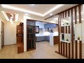 3BHK Interiors with Matt Laminate Finish Kitchen, Lacquered Glass wardrobe, Philips Hue Lighting
