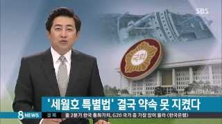 [정치] '세월호 특별법' 처리 무산...약속 못 지킨 국회 (SBS8뉴스|2014.7.17)