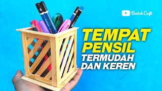 Ide Kreatif Dari Stik Es Krim Diy Tempat Pensil Motif Garis Miring