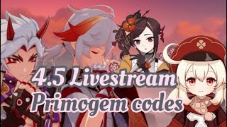 **Expired** 4.5 livestream codes / How to Redeem Codes in Genshin Impact