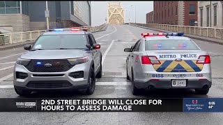 2nd Street Bridge will close for hours to assess damage