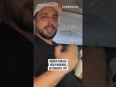 Homem publica vídeo bebendo detergente Ypê