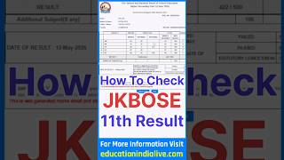 JKBOSE Class 11th Result 2026 Kaise Dekhe ? How To Check JKBOSE Result By Name 11th Class