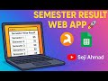 Semester Wise Result Web App | Google AppScript Project