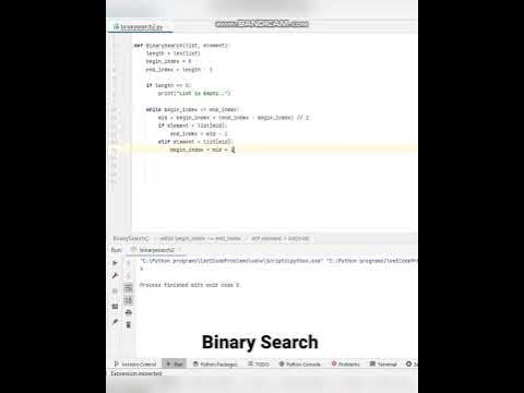 Binary search Algorithm Python - YouTube