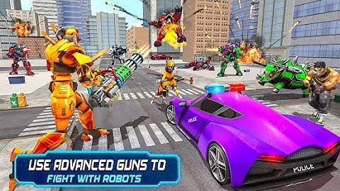 How to play US Police Robot Car Game 3d #HappyFamilyStudio