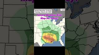 The severe thunderstorm risk map for TODAY! #weather #tornado