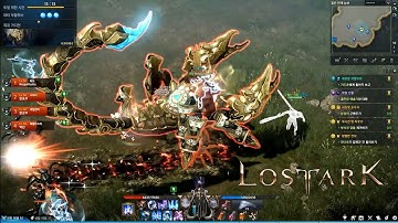 LOST ARK Online - CBT2 Bard Max Level 50 Guardian Raid Nasrinna Dungeons Giant Scorpion Gameplay