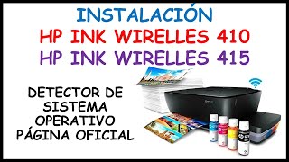 Instalar impresora Hp Ink Tank Wireless 410 o 415 Windows Vista / 7 / 8 /  8.1 / 10 Página Oficial - YouTube