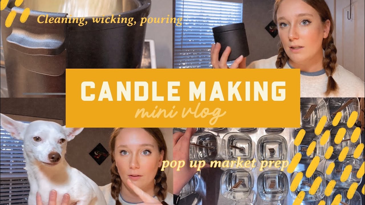 Winter Pop Up Market Prep | CANDLE MAKING MINI VLOG | Cedar & Howl