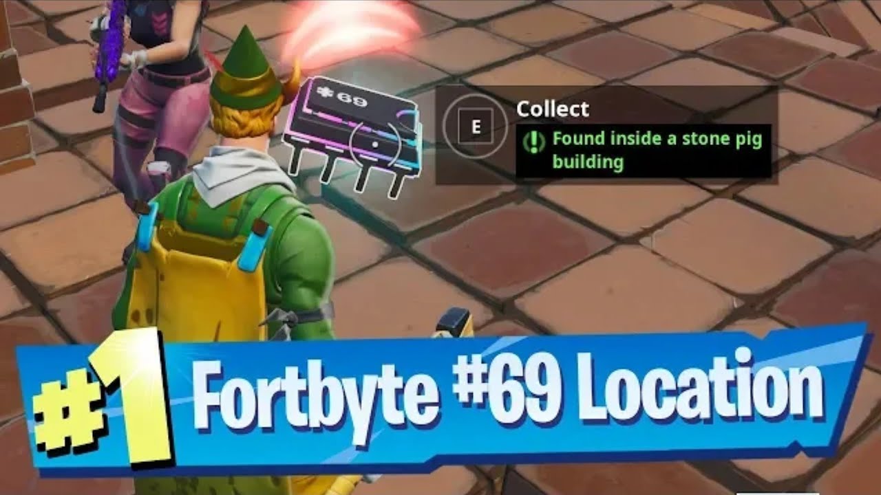 Fortnite Fortbyte #69 Location - Found inside a Stone Pig building