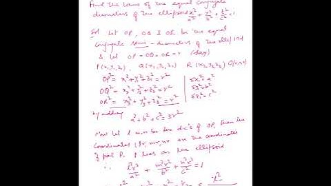 Find the locus of equal conjugate diameters of the ellipsoid 𝑥^2/𝑎^2+𝑦^2/𝑏^2+𝑧^2/𝑐^2=1