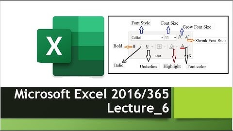 Lec_6: Font Group of Home Tab/Menu | MS Excel