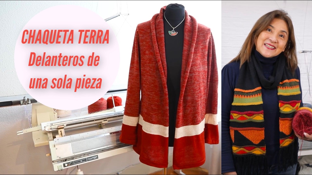 Chaqueta Terra 🧵 Delanteros en una sola pieza | Tejida en tricotosa Silver Reed SK-280