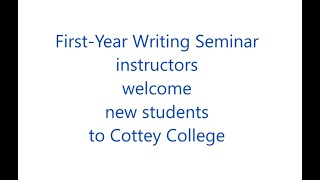 Full First-Year Writing Seminar Instructors Welcome New Students to Cottey College News