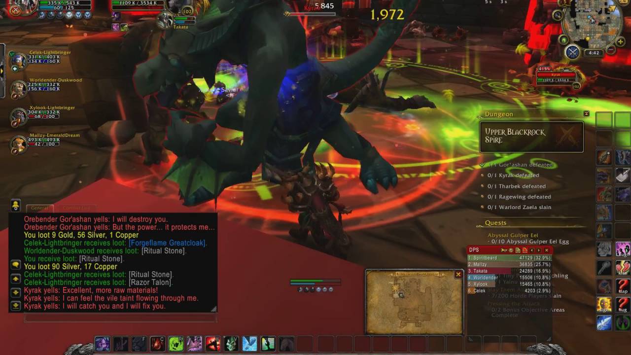 World of Warcraft: Legion Prepatch Death Knight Tank Heroic Upper BlackRock Spire