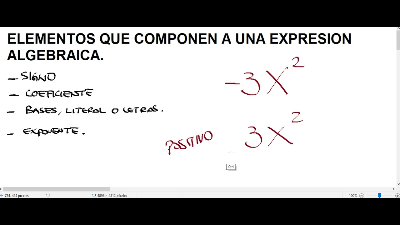 ELEMENTOS QUE COMPONEN A UNA EXPRESION ALGEBRAICA. - YouTube