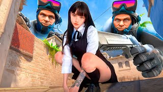 картинка: Мы в 2 с Невидимкой Против 8 Девушек в CS2 ft. Aveo