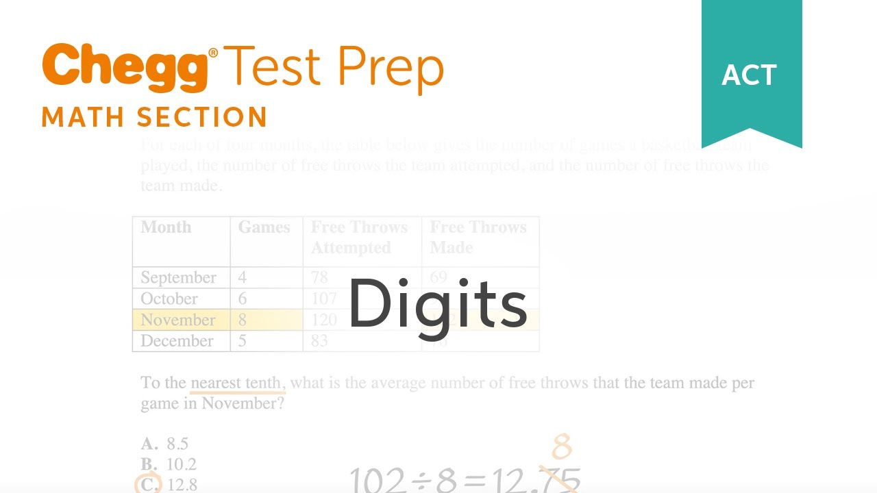ACT Math: Digits - Chegg Test Prep