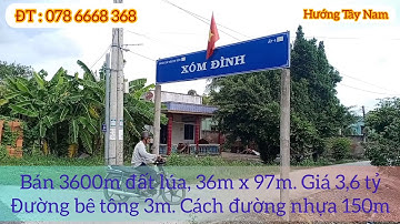 Bán 3600m Đất Lúa Giá 3,6 tỷ Xóm Đình Xã Thạnh Đức Huyện Bến Lức ĐT