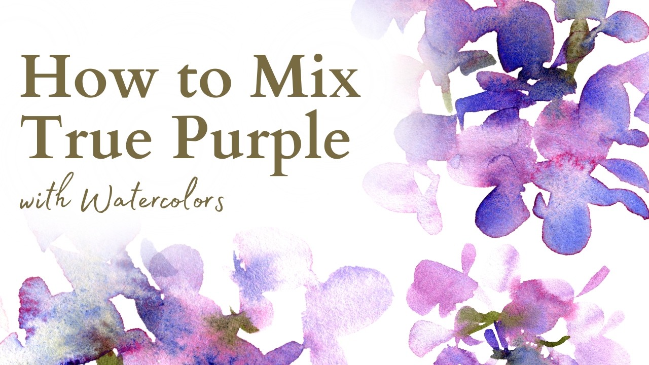 Как смешивать НАСТОЯЩИЙ фиолетовый цвет в акварели (прекратите использовать красный!)