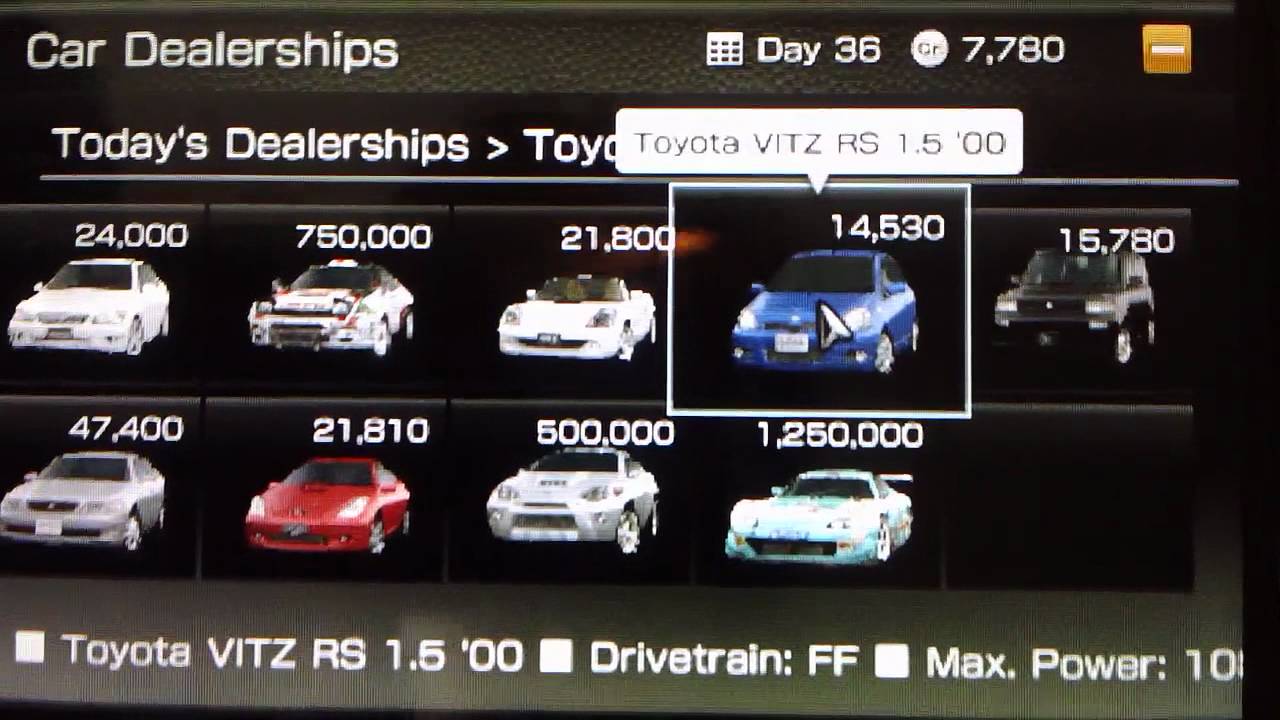 Confira a lista completa de automóveis do Gran Turismo PSP