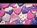 HEART COOKIES | Satisfying Cookie Decorating of Heart Cookies with Royal Icing