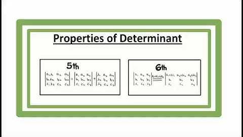 5th & 6th PROPERTY OF DETERMINANT