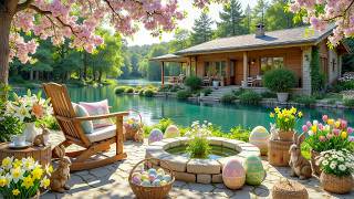 Cozy Spring Lakeside Balcony 🐰 Easter Happy 🪴 Relaxing Piano Ambience for Study, Work screenshot 4