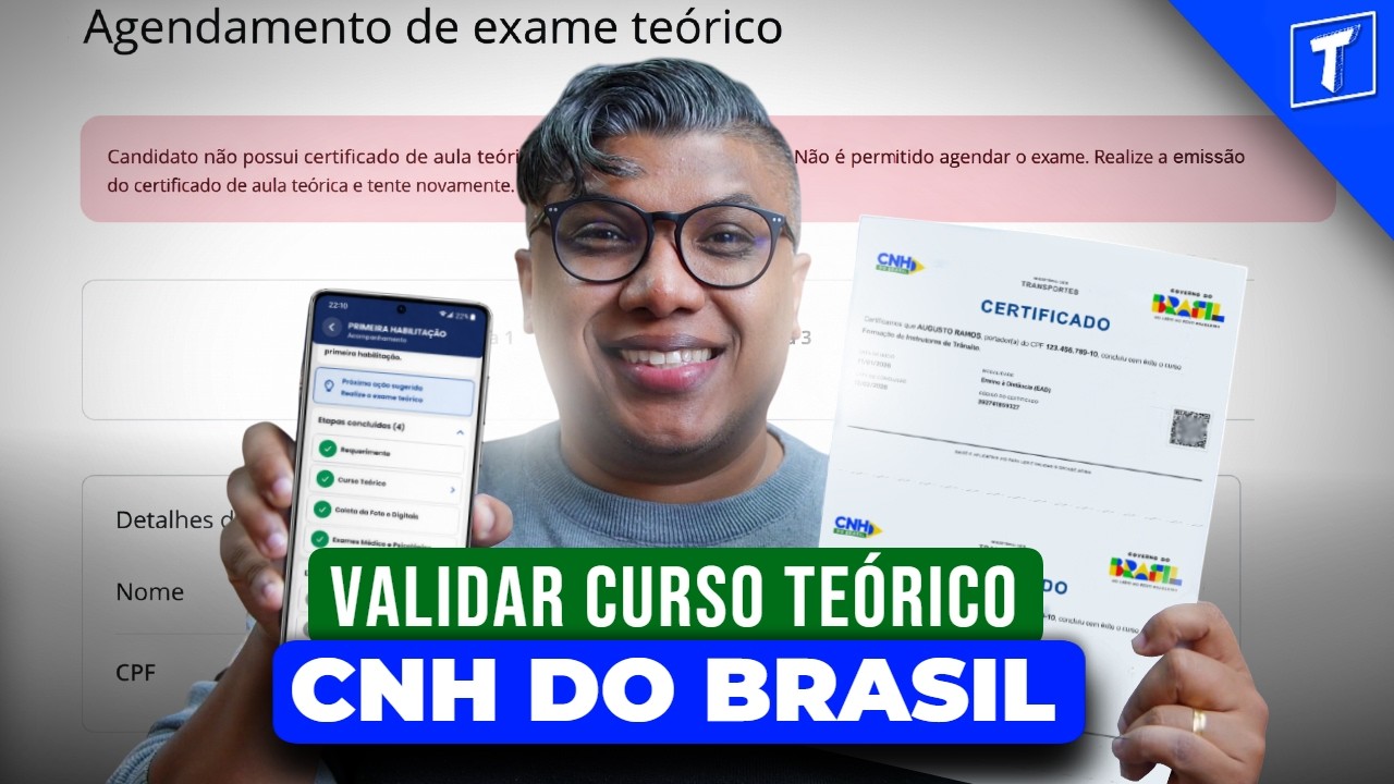 Como Validar o Curso Teórico da CNH do BRASIL no Detran Sem Erro!
