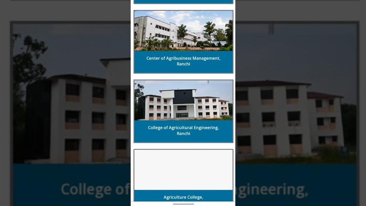 seat Matrix of Colleges of BIRSA Agricultural University  || 