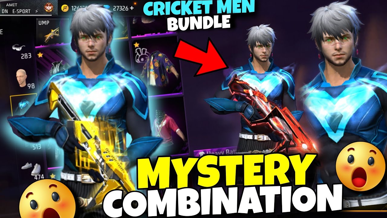 FF New Bundle Combination ❣️ Cricket Men Bundle Combination New Mystery shop Bundle Combination