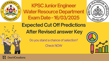 KPSC JE WRD Expected Cutoff After Revised AnsKey 16-03-2025 | Junior Engineer in Water Resource Dept