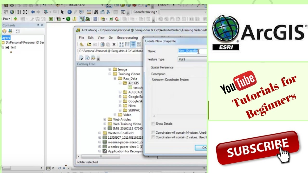 How to create new shape file in Arc Gis Hindi - YouTube