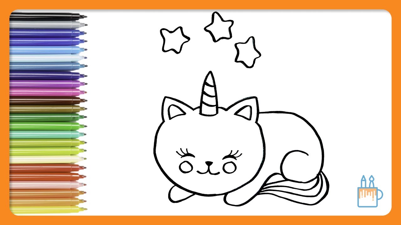 Desenho de kitty unicorn para colorir