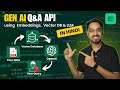 Generative AI based Q&A API | Vector Embeddings, Vector DB, LLMs - Context Retrieval in RAG Pipeline