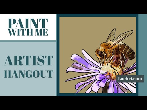 Pop Art Bee and Flower Acrylic PAINT WITH ME & Artist Hangout - Pop Art Bee and Flower Acrylic PAINT WITH ME & Artist Hangout